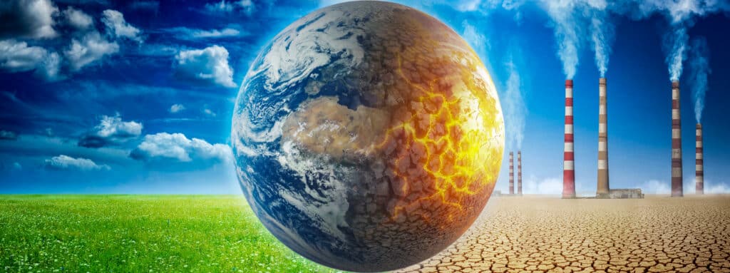 Earth heating on one side due to climate change