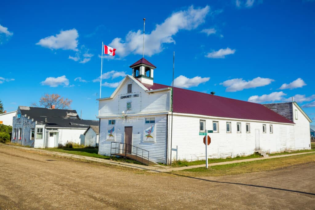 Rural community hall - likely on the prairies somewhere