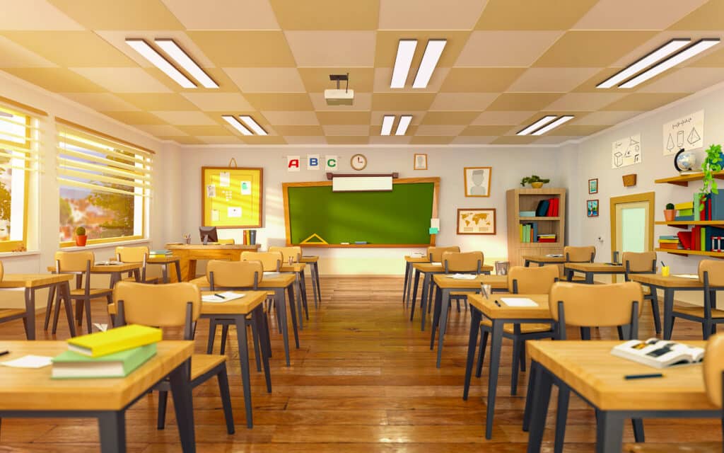 Conventional educational classroom - empty