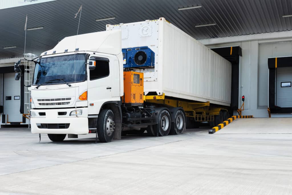 Freight truck at loading dock