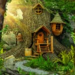 Hobbit-like house in a tree