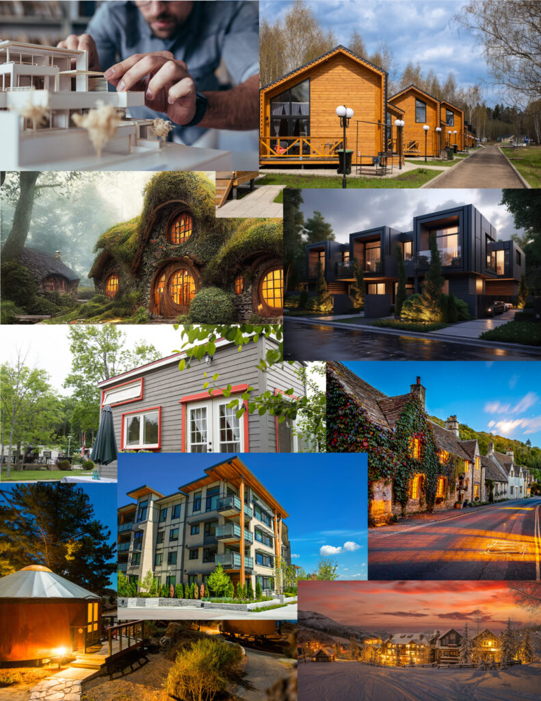 Collage of various types of housing