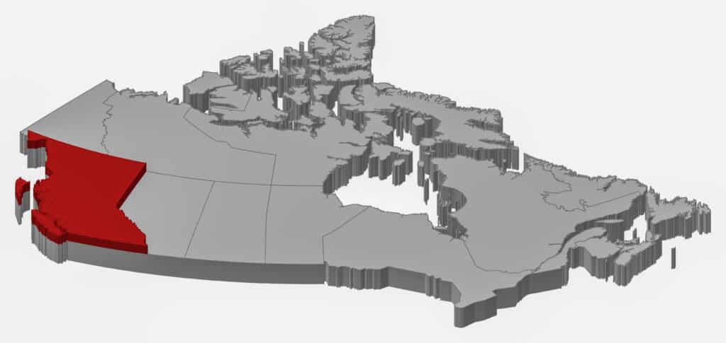 Map of Canada - 3D simulation