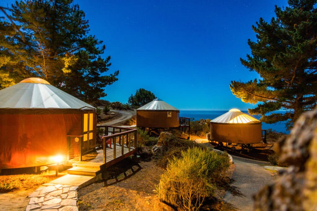 Yurts at oceanside